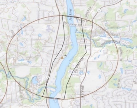 Boundary within 1 mile buffer